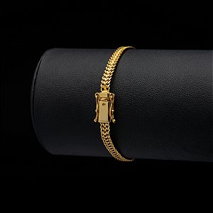 Pulseira Lacraia (5 mm) - Fecho gaveta duplo - 18 cm